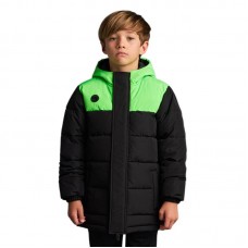 Детско Зимно Яке MUSAI Kanzu Quilted Coat Black/Fluor Green