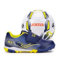 Комплект Стоножки и Футболна Топка JOMA Gol JR 2603 Turf Navy Blue/Royal Blue