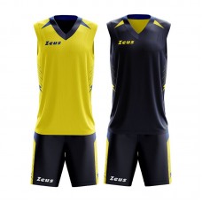 Детски Двулицев Баскетболен Екип ZEUS Reversible Kit Jam Blu/Giallo