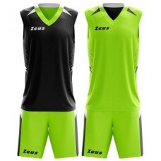 Детски Двулицев Баскетболен Екип ZEUS Reversible Kit Jam Verde fluo/Nero