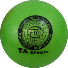 Гимнастическа топка - брокат и щамп, 18-20 см - зелена